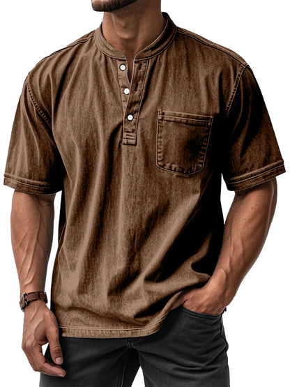 🔥2026 Clearance Sale🔥Men's Casual Vintage Pocket Henley Shirt