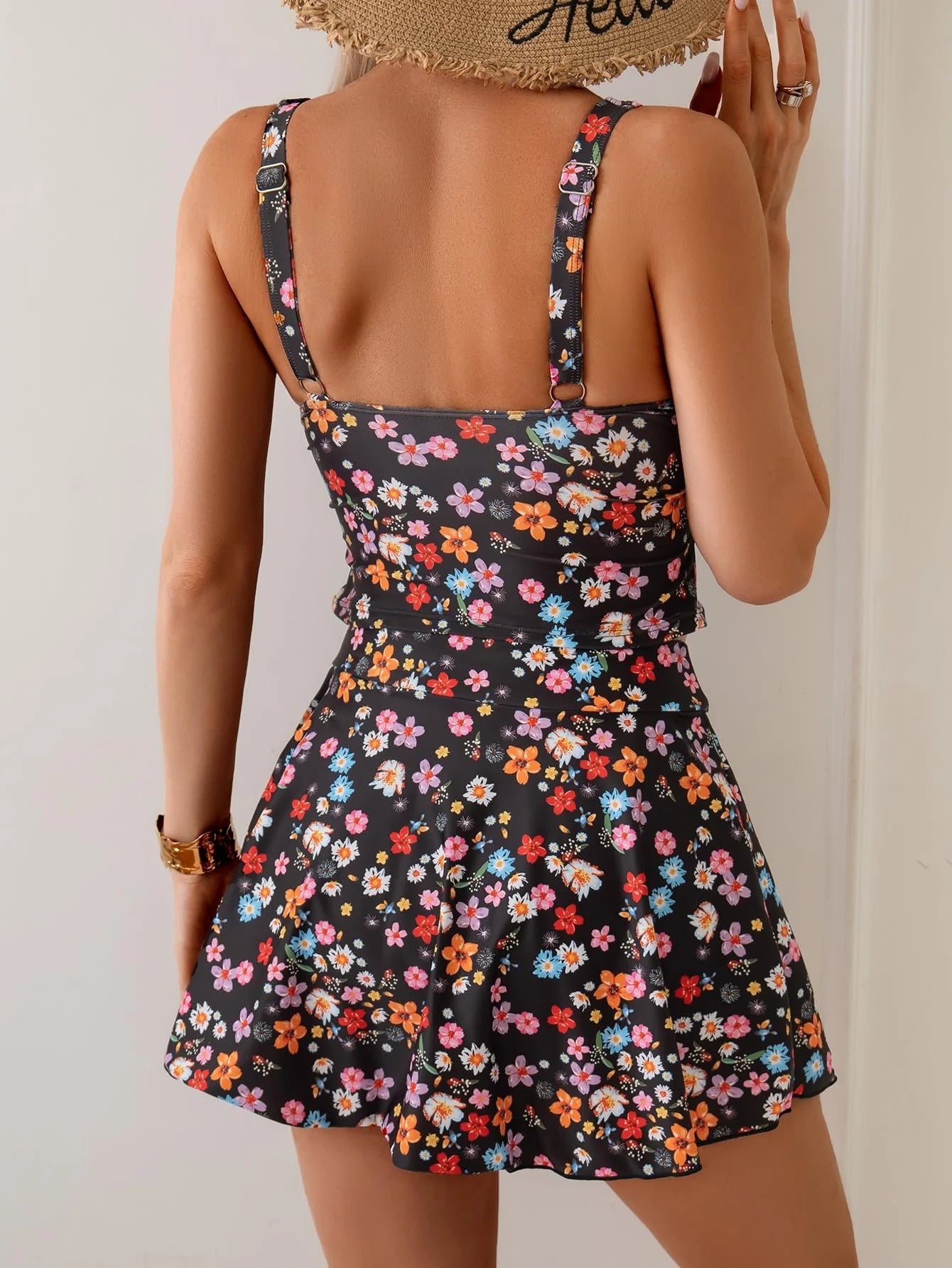 🩱Summer Hot Sale 80% OFF☀️🌊Women's Tummy Control Two Piece Swimsuit High Waisted Tank Top with Swim Skirt