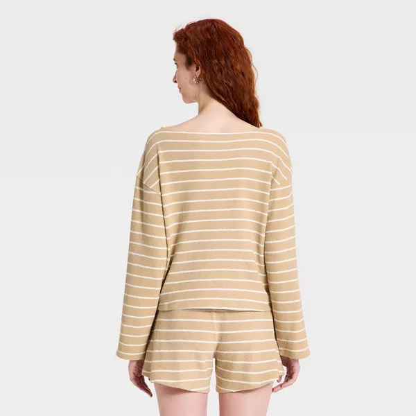 Women's Long Sleeve Boat Neck T-Shirt