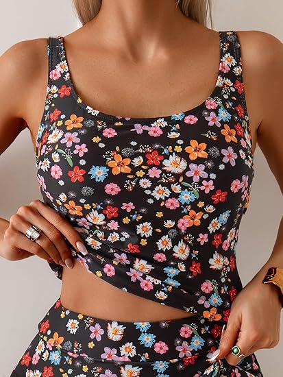 🩱Summer Hot Sale 80% OFF☀️🌊Women's Tummy Control Two Piece Swimsuit High Waisted Tank Top with Swim Skirt