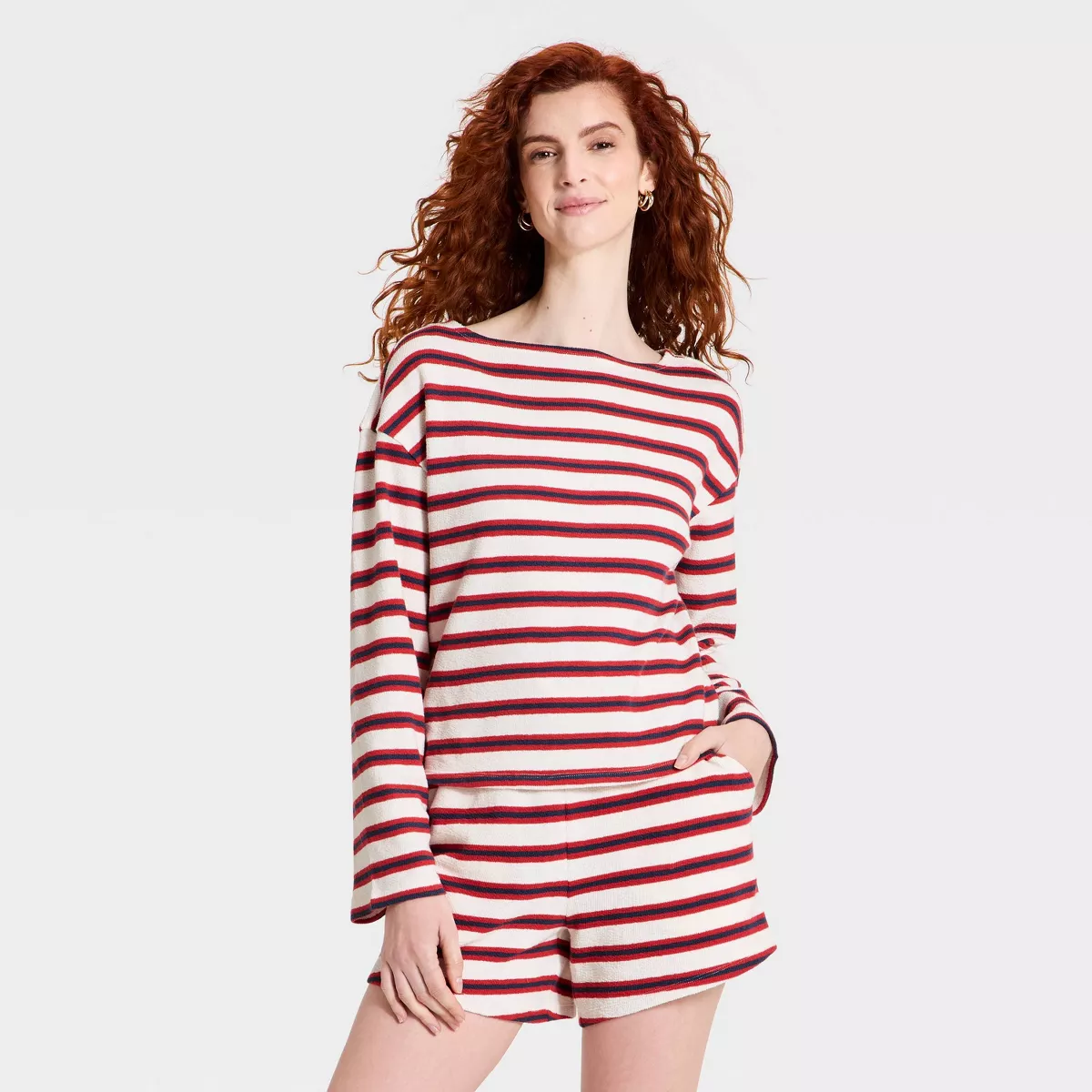 Women's Long Sleeve Boat Neck T-Shirt