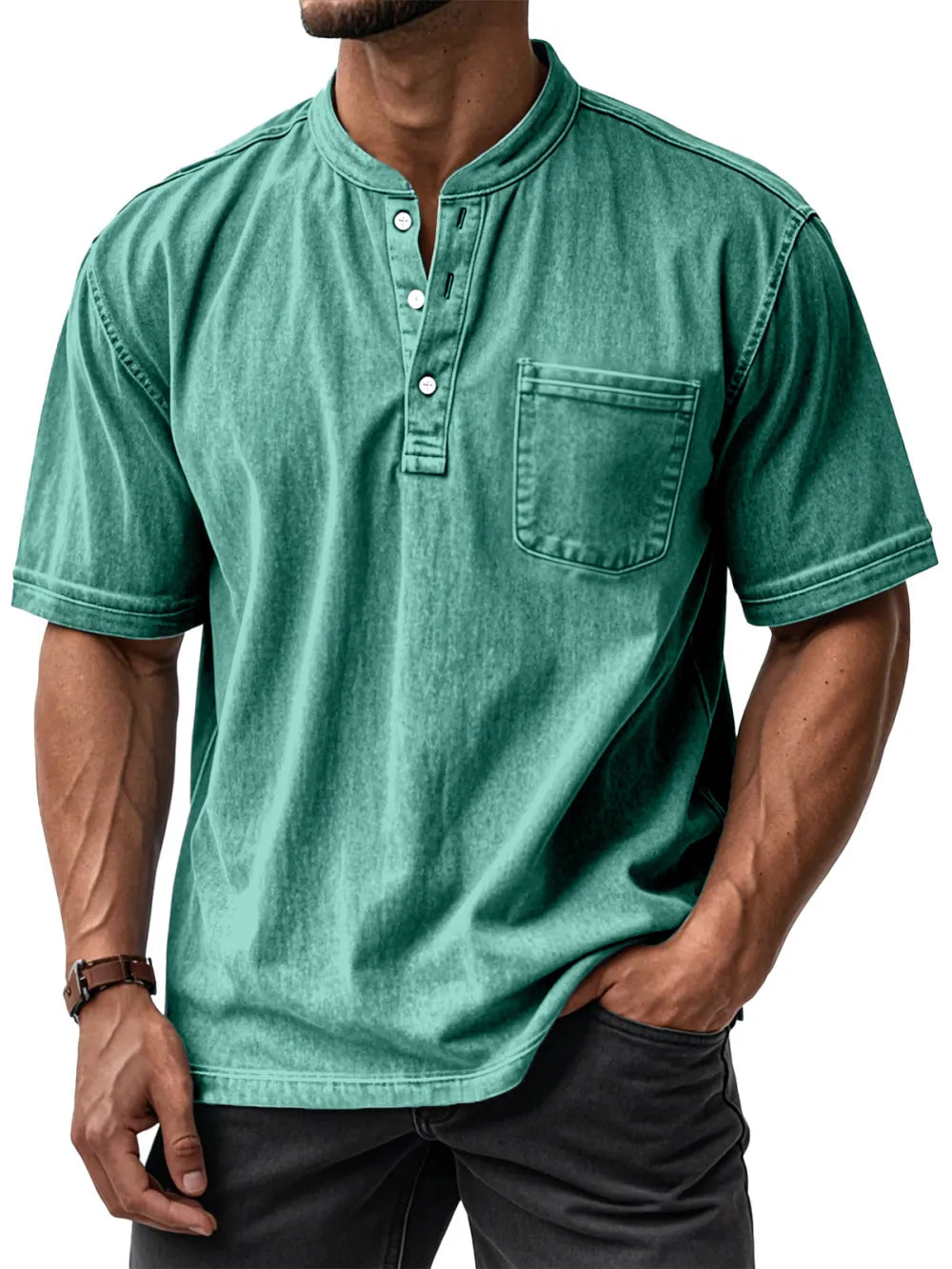 🔥2026 Clearance Sale🔥Men's Casual Vintage Pocket Henley Shirt